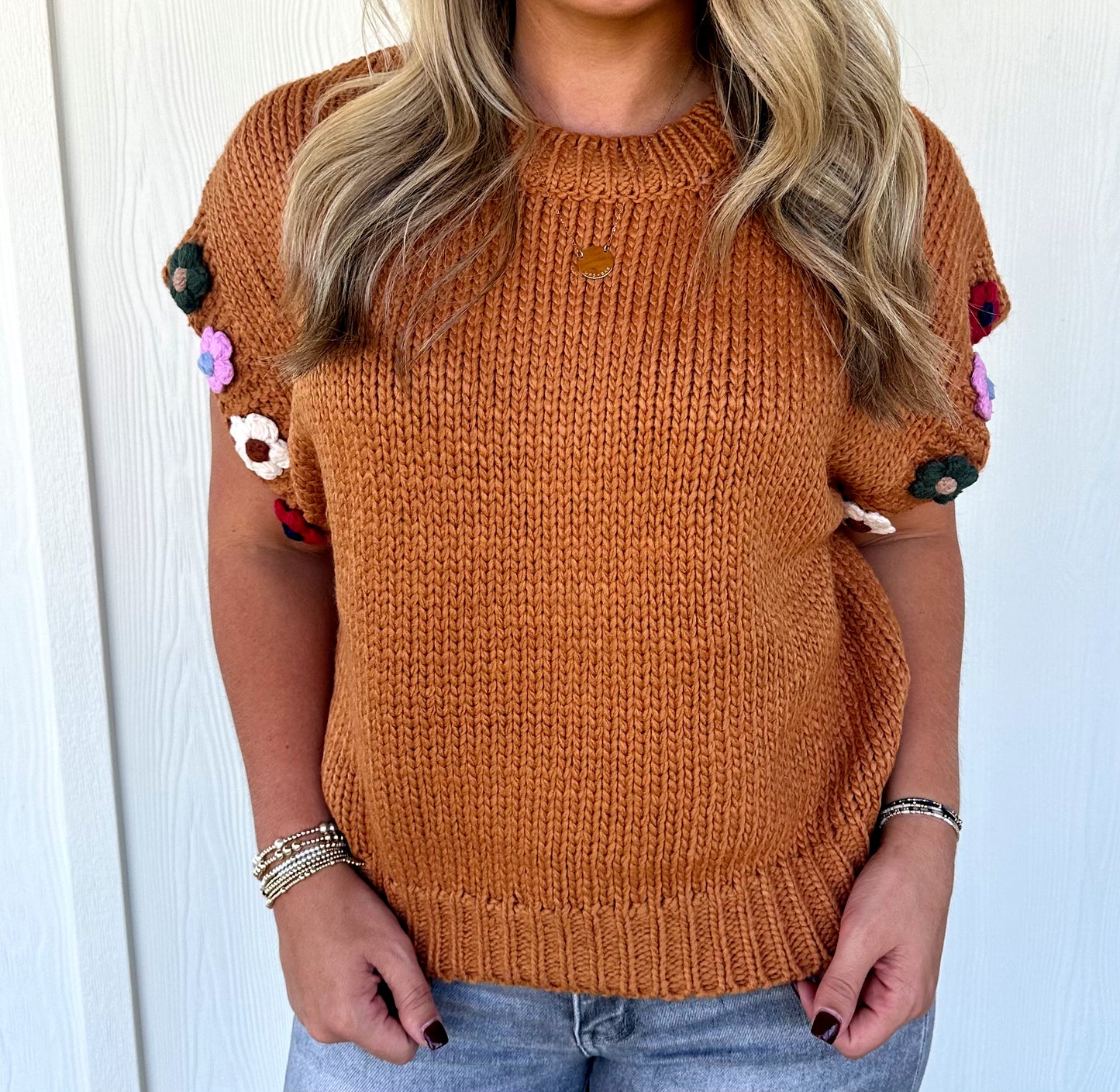 Flower Sleeve Sweater