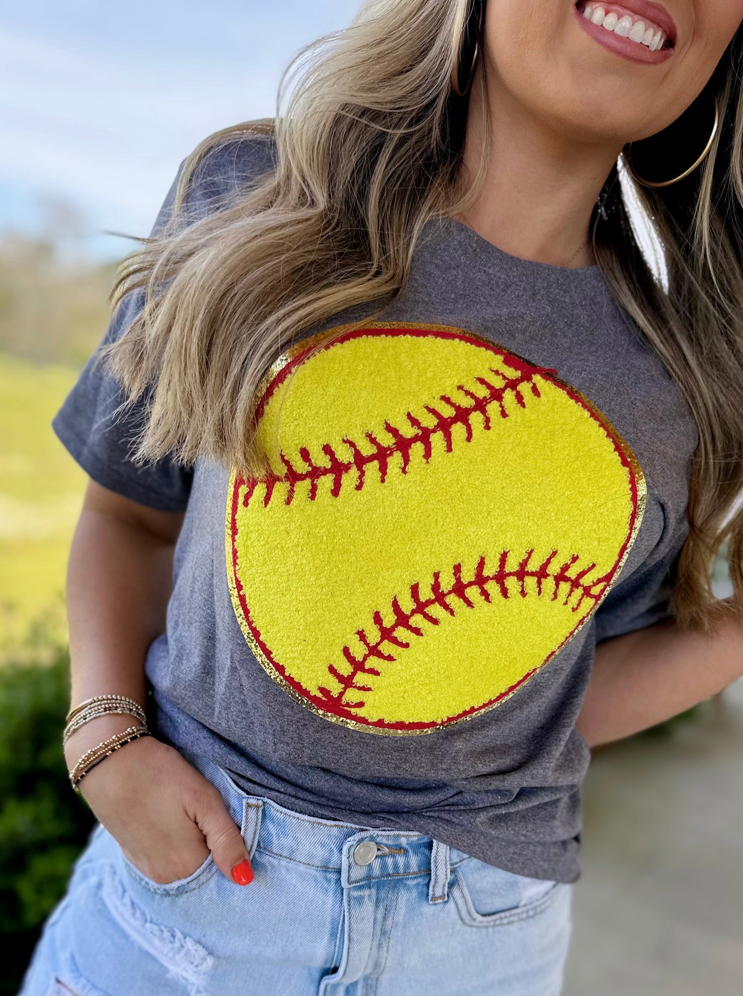 Softball Chenille Patch Tee
