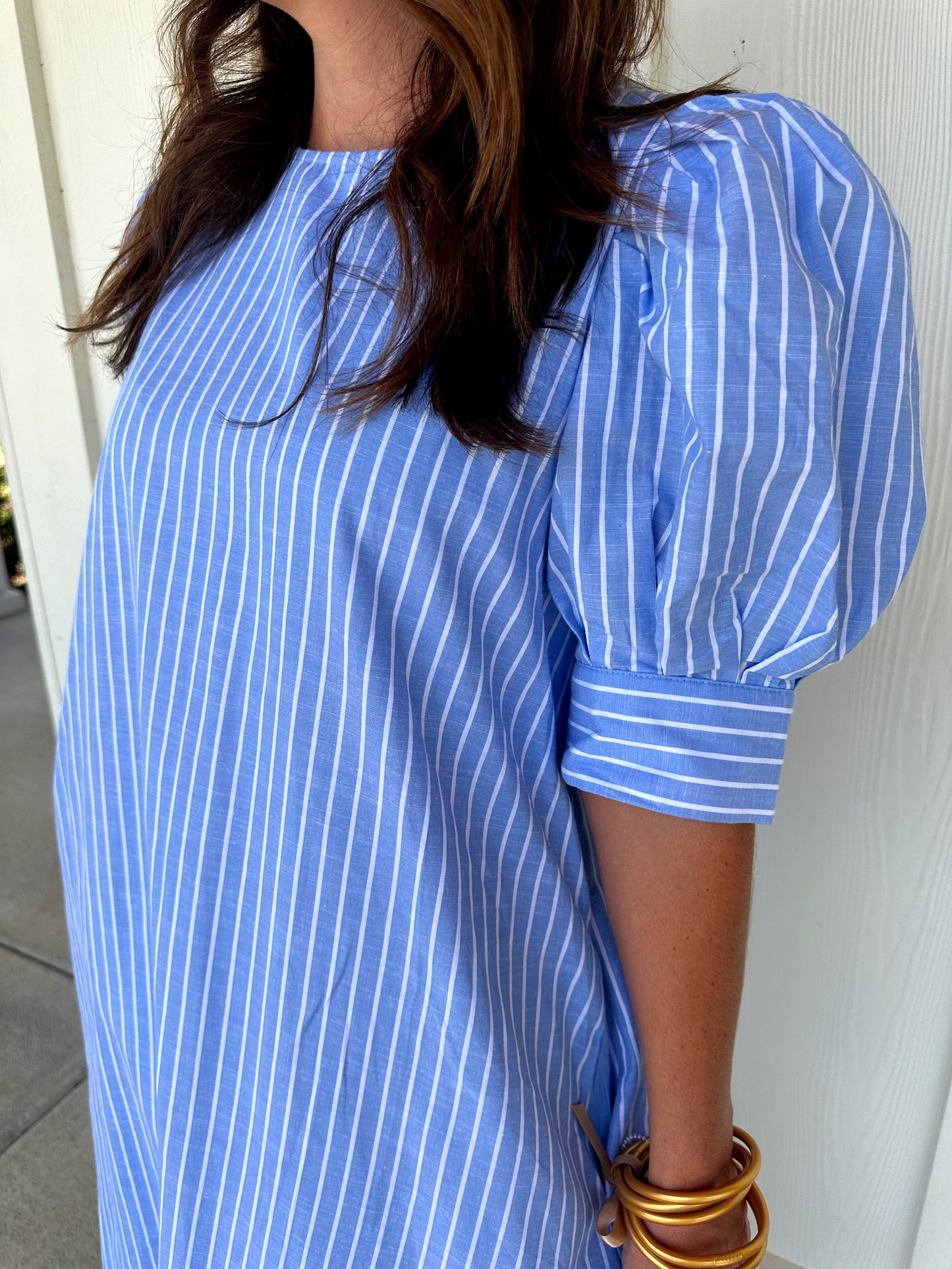 Blue Stripe Midi Dress