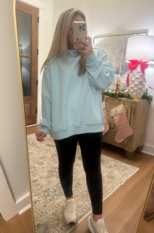 Sky Blue Mock Neck