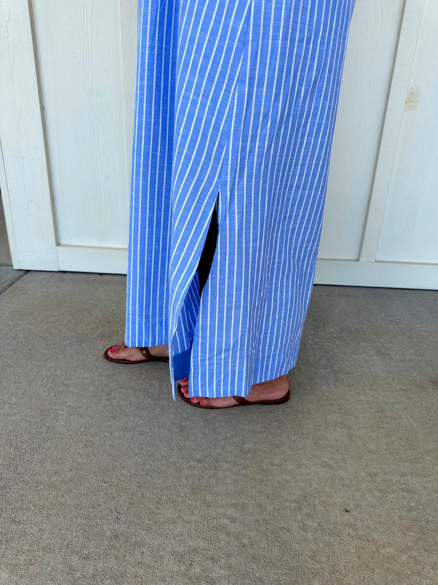 Blue Stripe Midi Dress