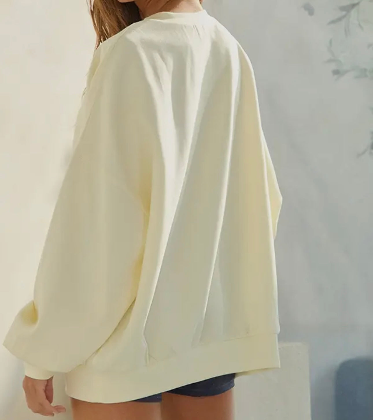 Ash Gray Oversized Scuba Sweatshirt