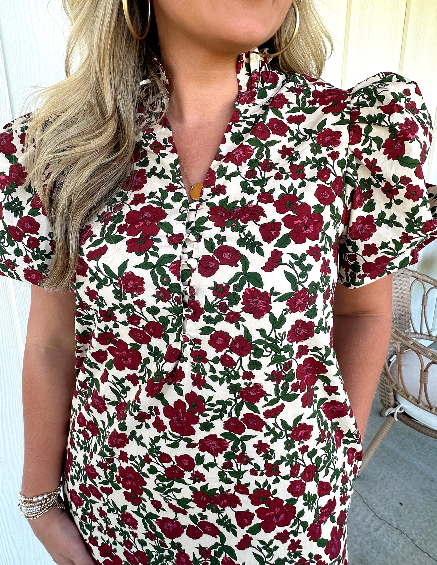 Floral Ruffle Hem Dress