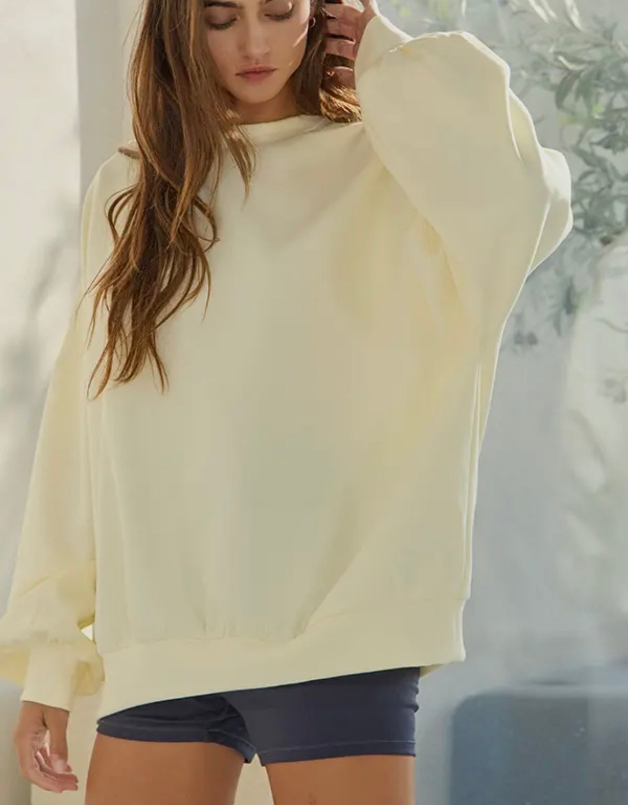 Ash Gray Oversized Scuba Sweatshirt