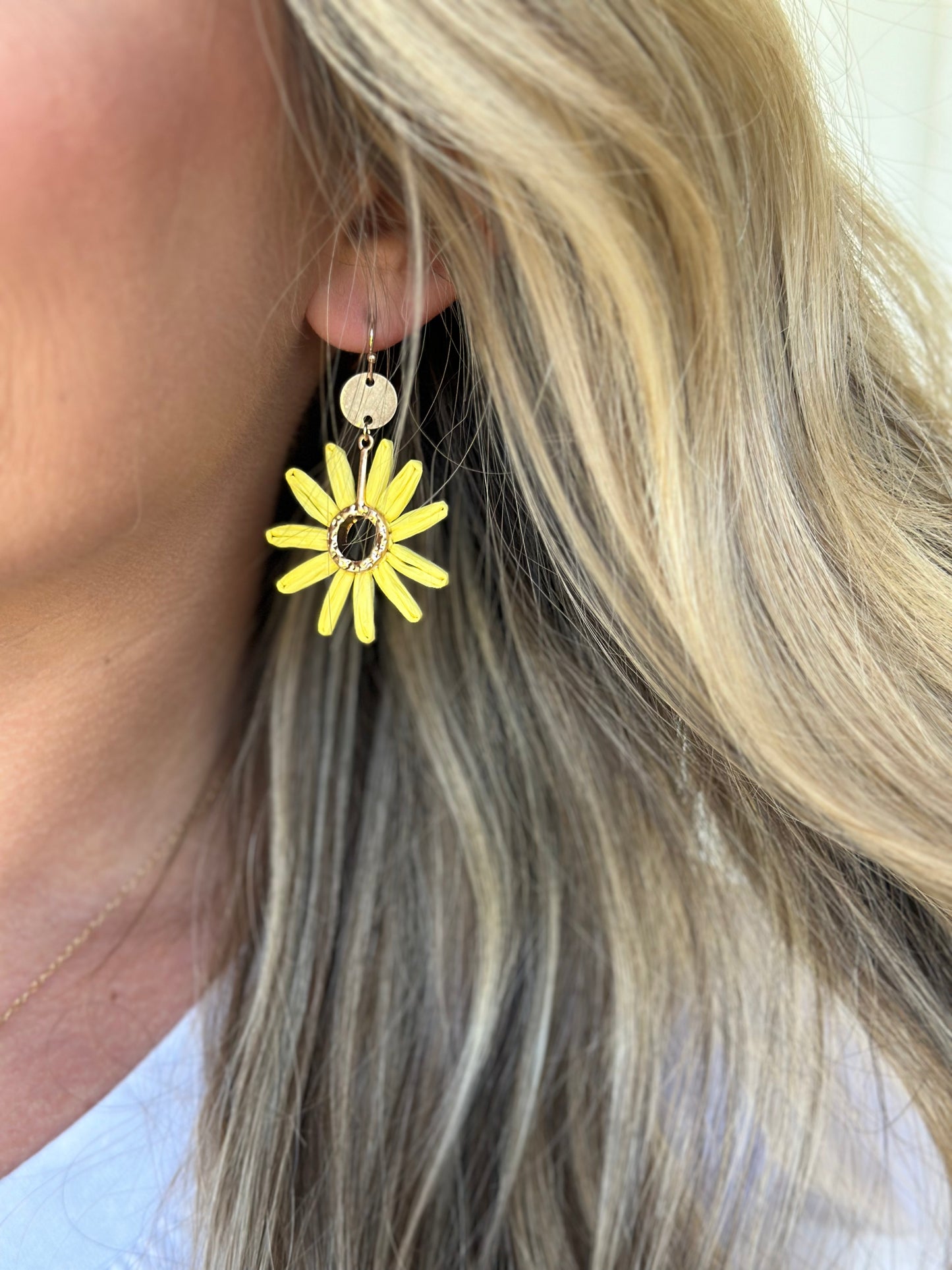 Yellow Flower Raffia Drops