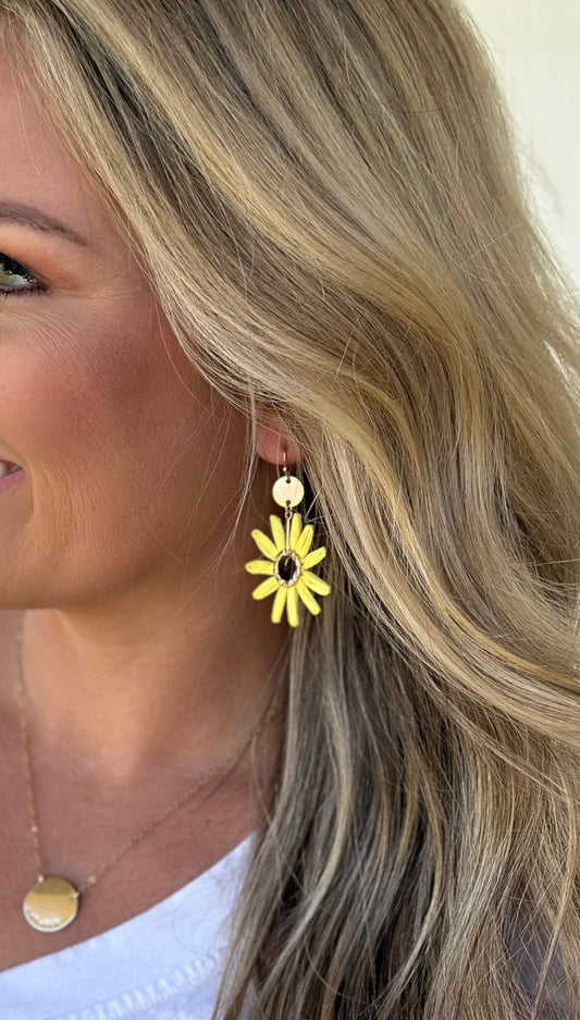 Yellow Flower Raffia Drops