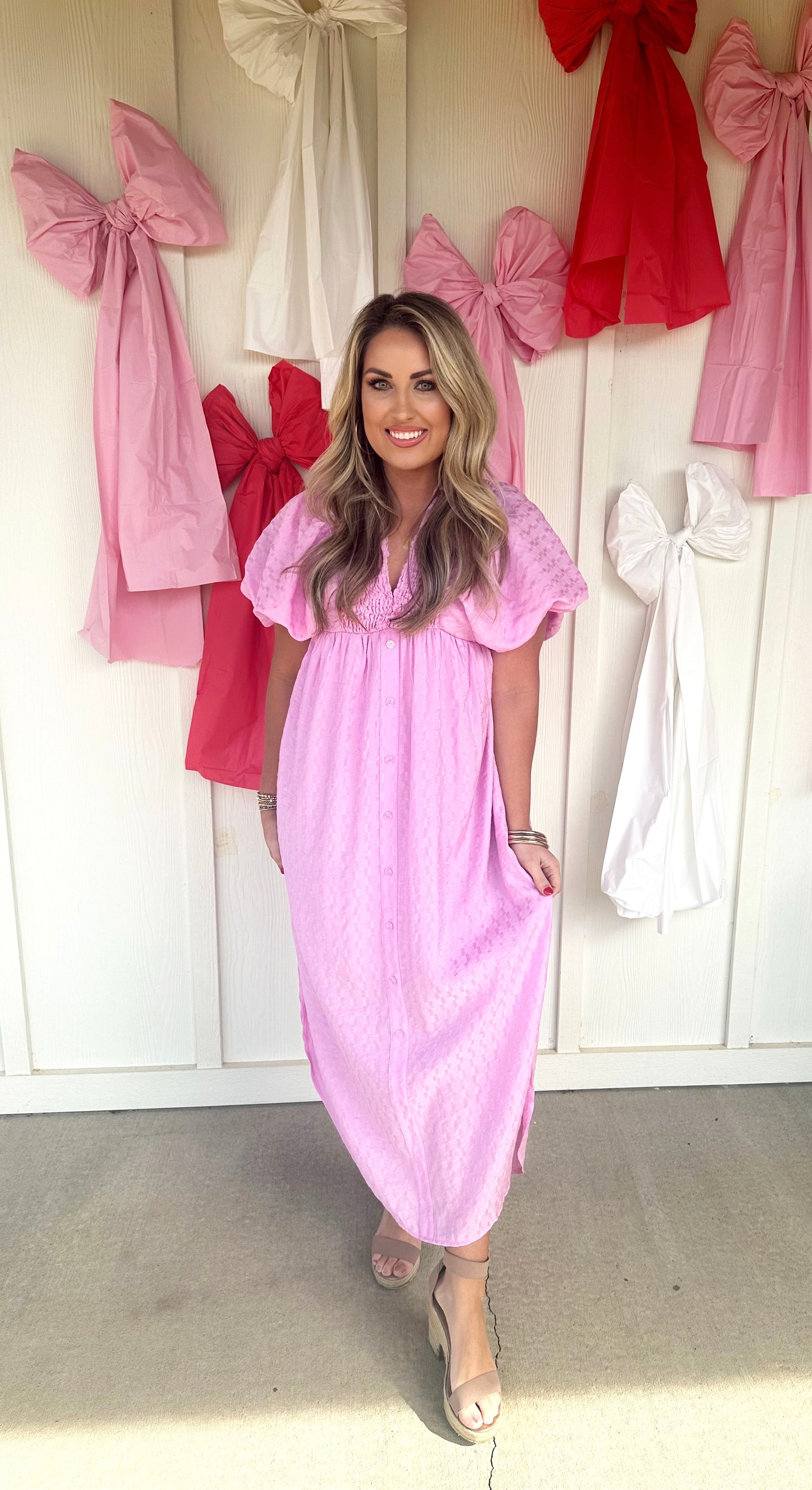 Textured Pink Dress