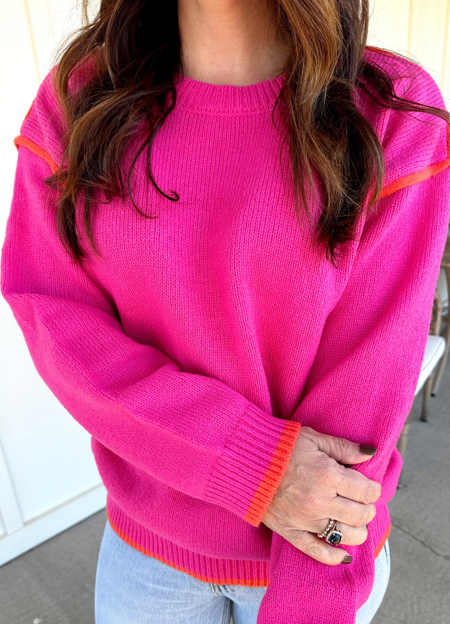 Pink/Orange Sweater Top