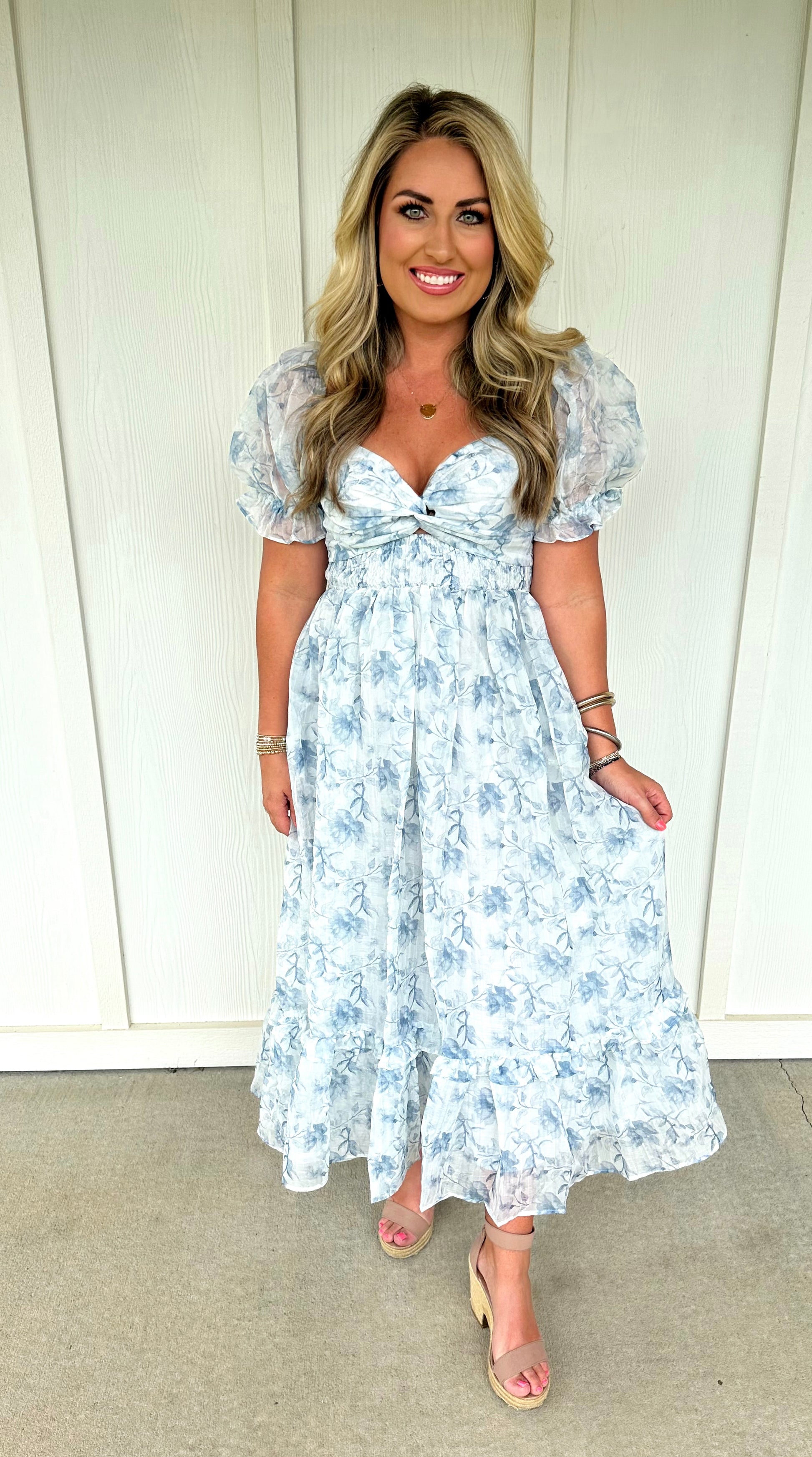 sweetheart puff sleeve midi dress Sweetheart Puff-Sleeve Midi Dress