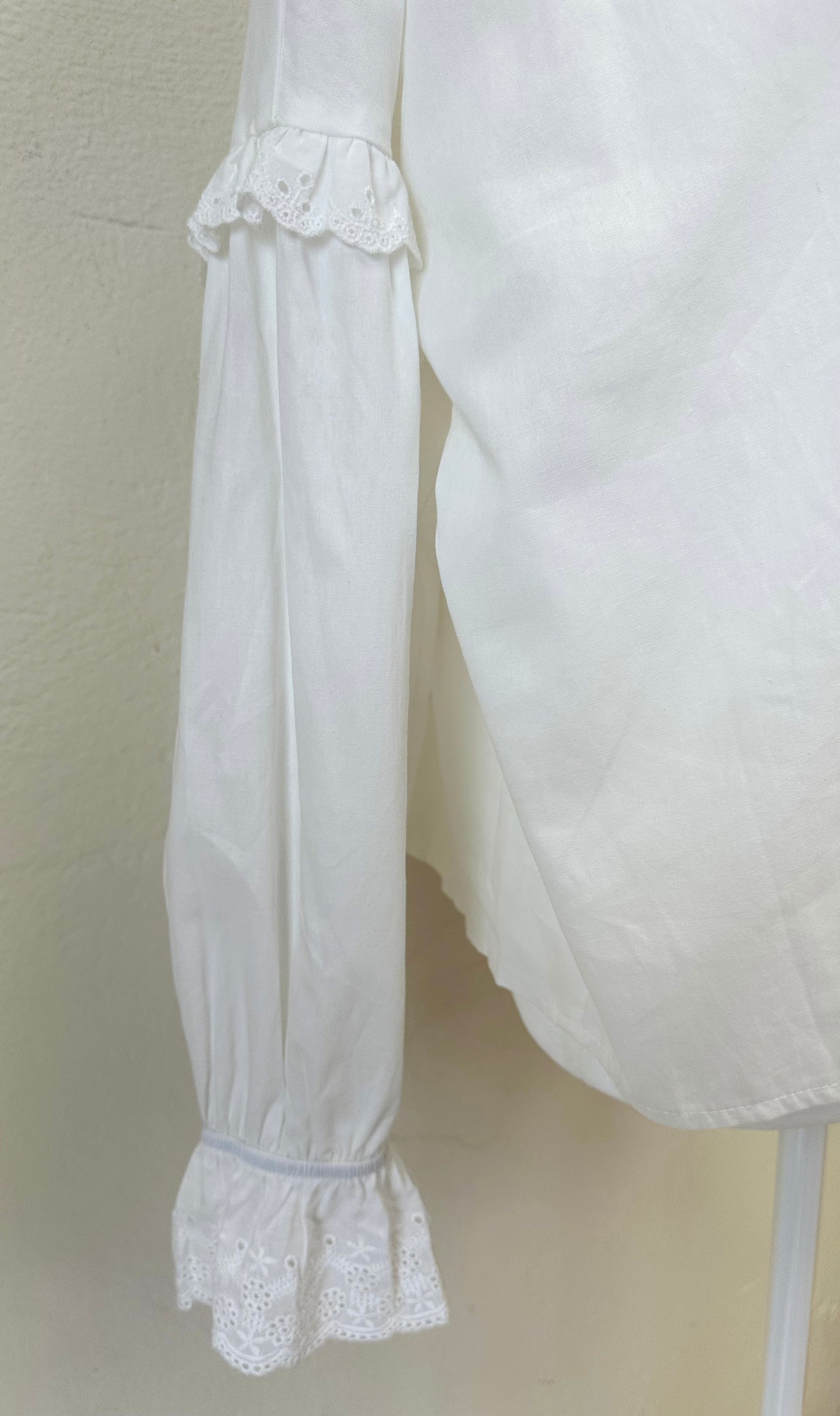 White Lace Tie Neck Top