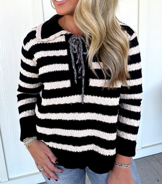 Black Cable Texture Top