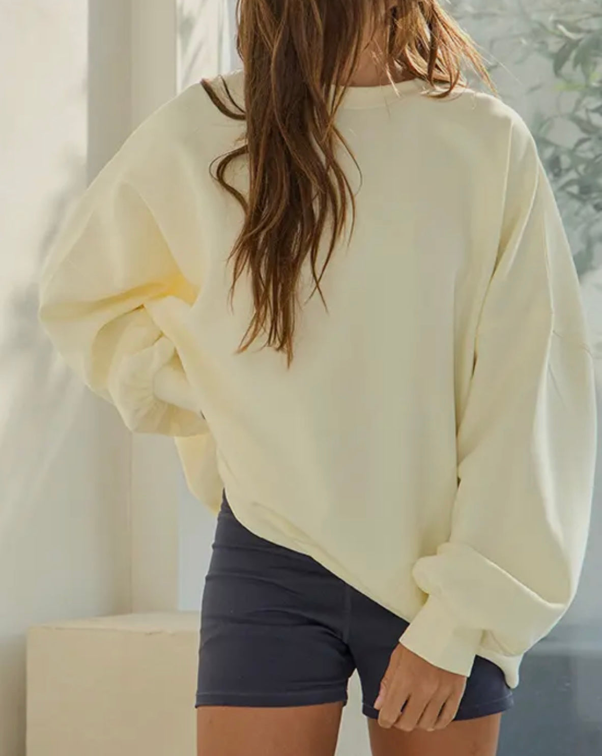 Ash Gray Oversized Scuba Sweatshirt