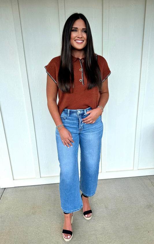 Rust Sleeveless Sweater