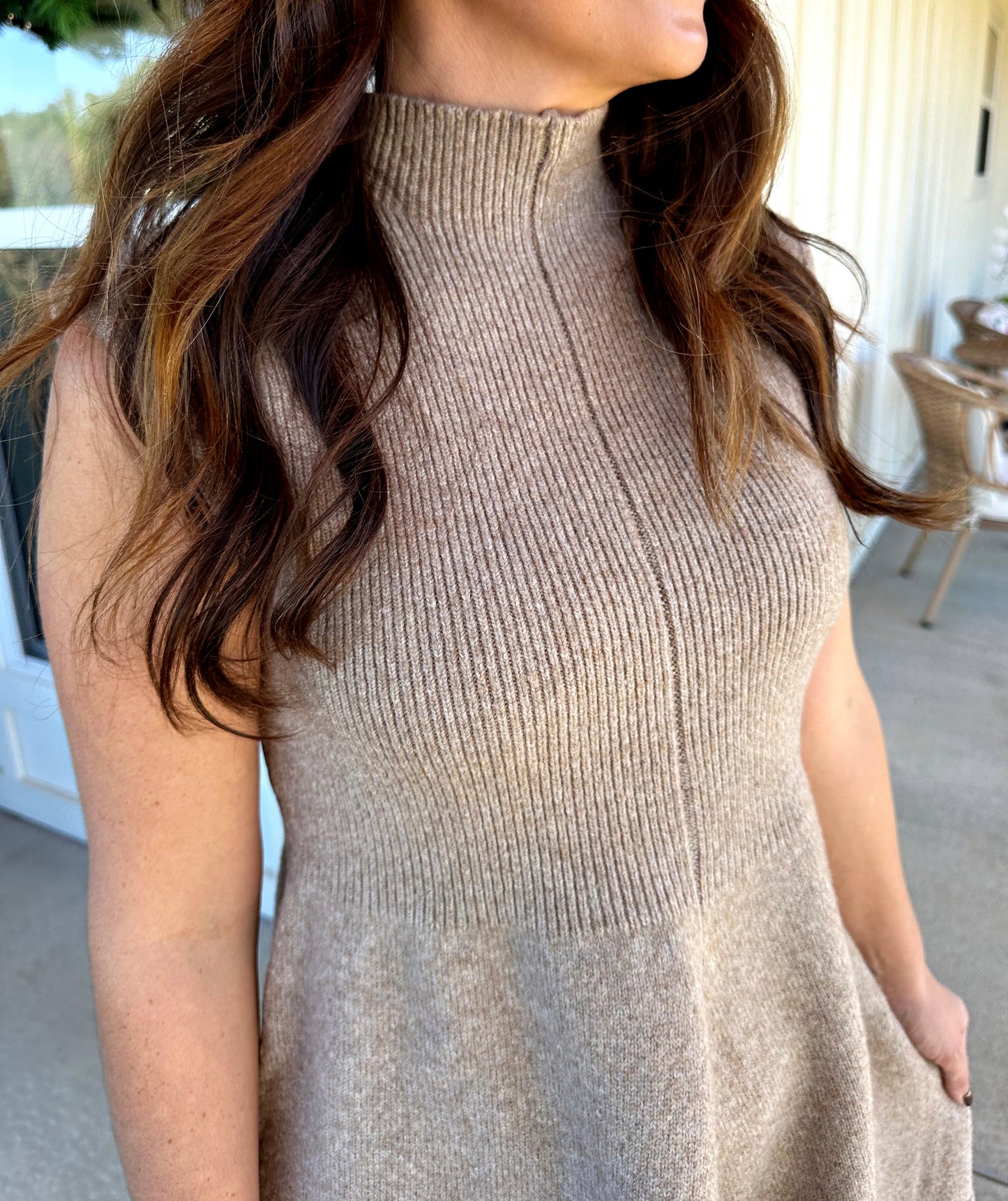 Taupe Sleeveless Dress