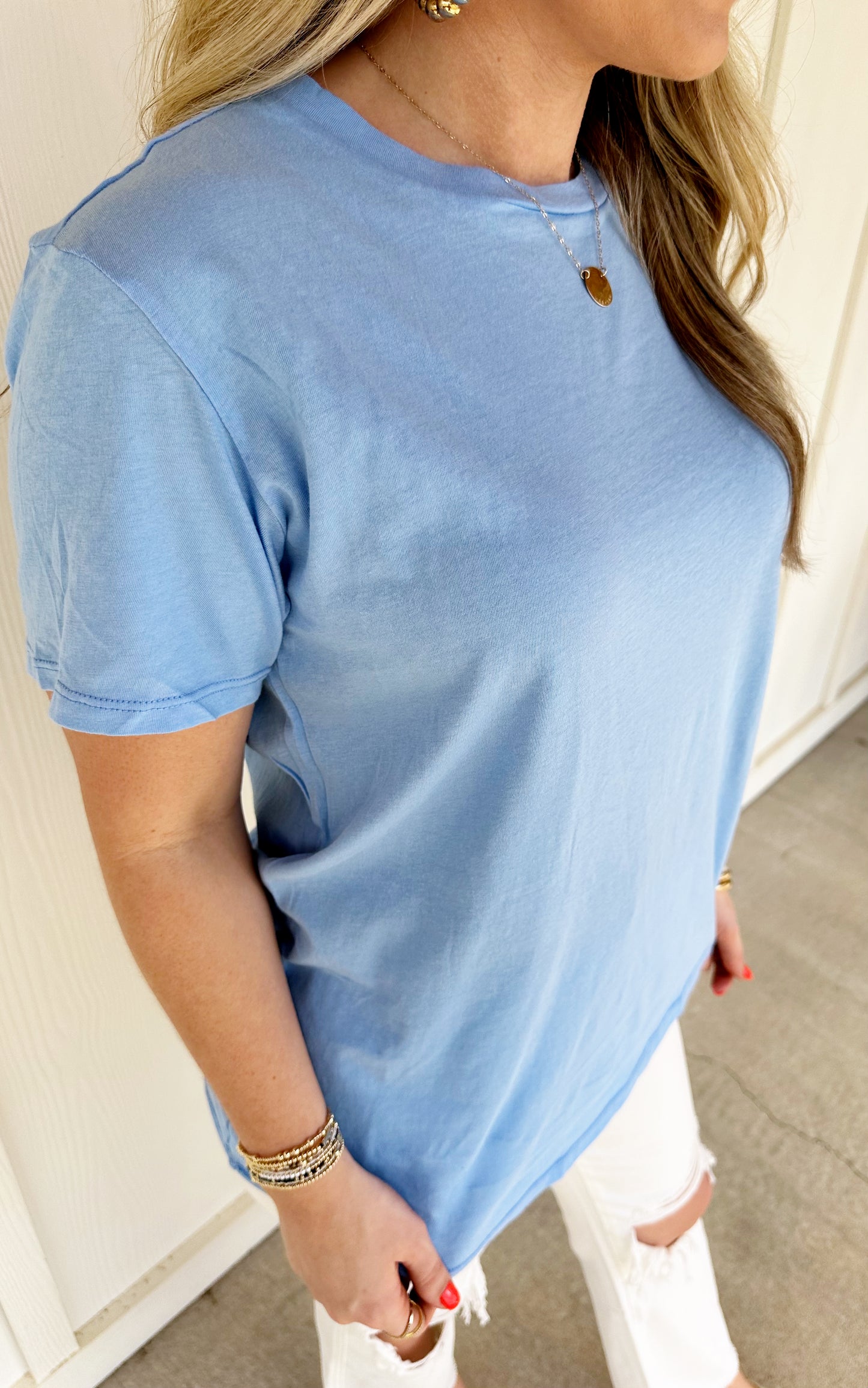 Cotton Boyfriend Round Neck Tee