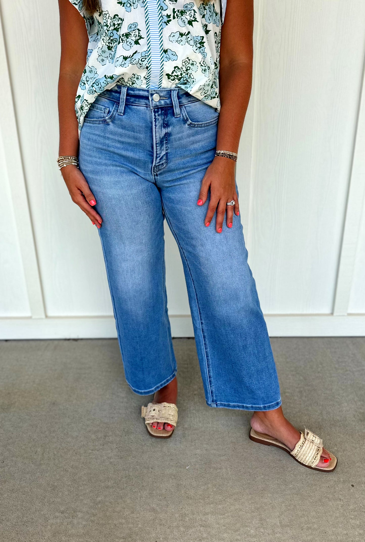 Tummy Control Crop Wide Leg Jean