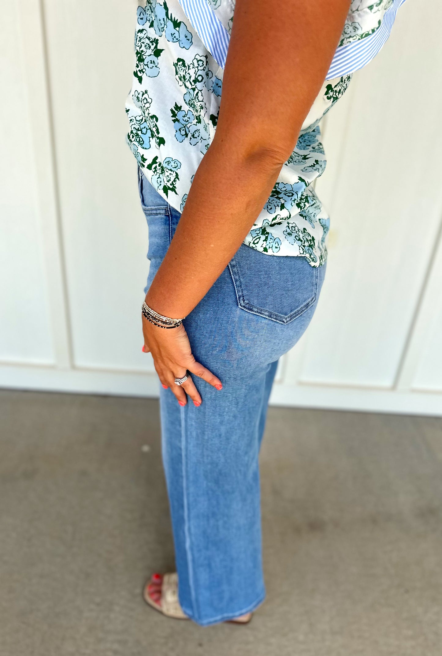 Tummy Control Crop Wide Leg Jean