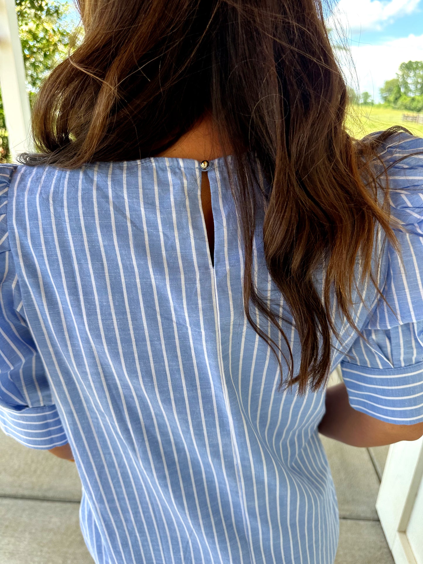 Blue Stripe Midi Dress