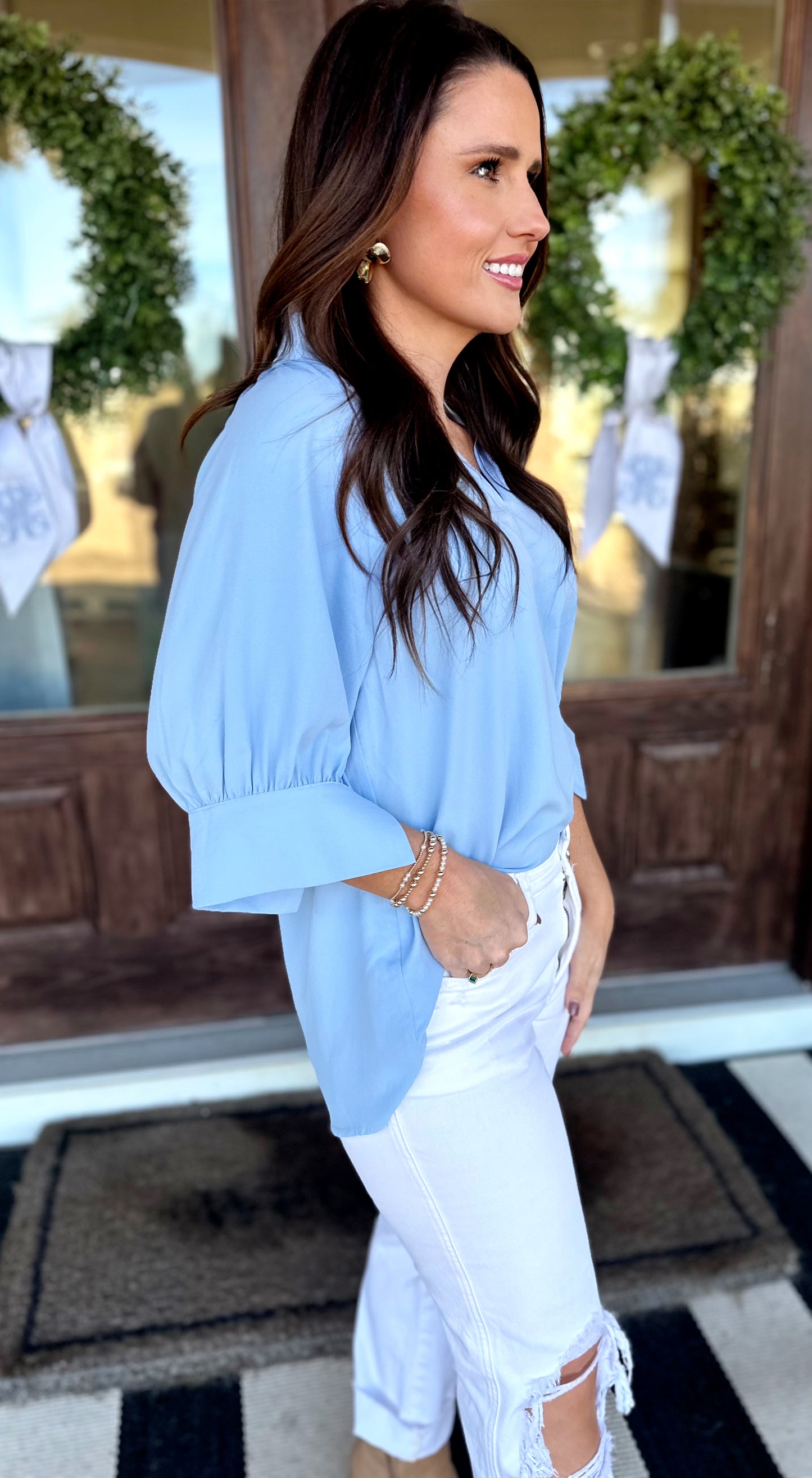 Solid Color 1/2 Sleeve Top (2 Colors)