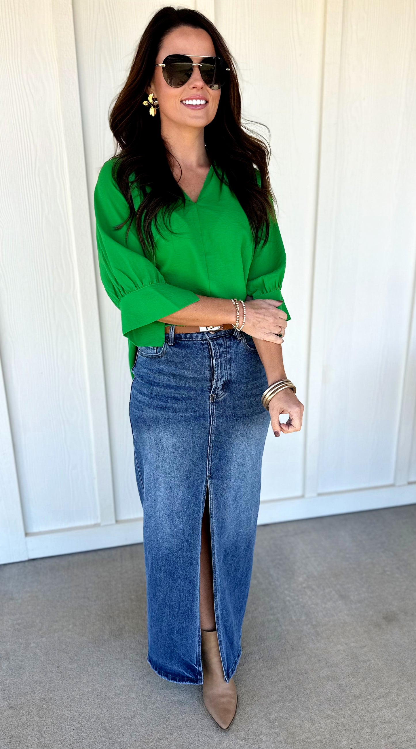 Solid Color 1/2 Sleeve Top (2 Colors)