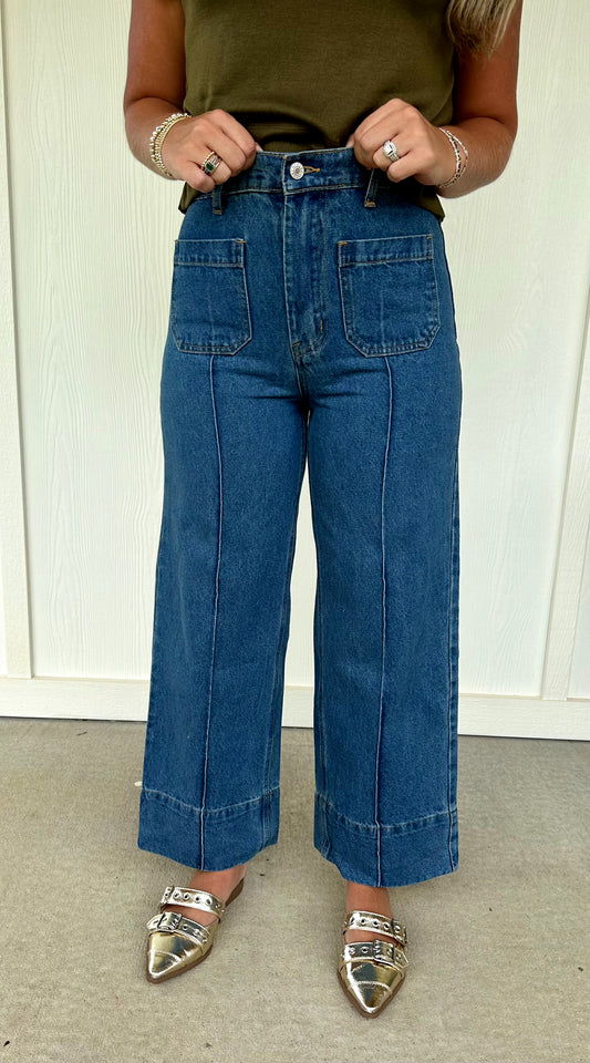 Denim Wide Cuff Hem Jean