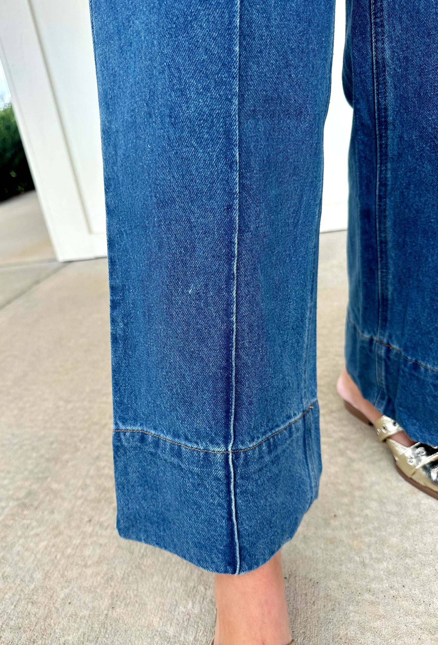 Denim Wide Cuff Hem Jean