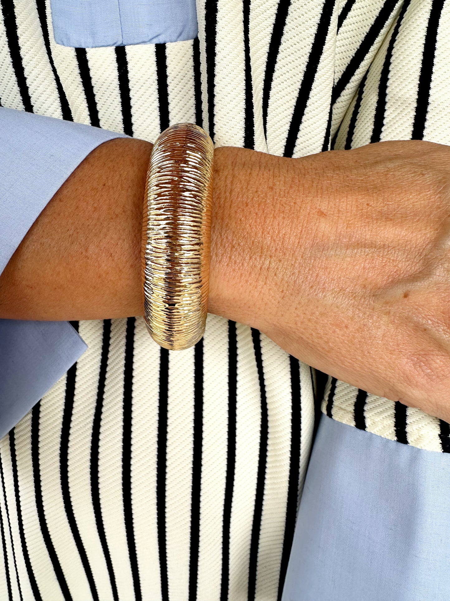 Textured Tube Bangle Bracelet