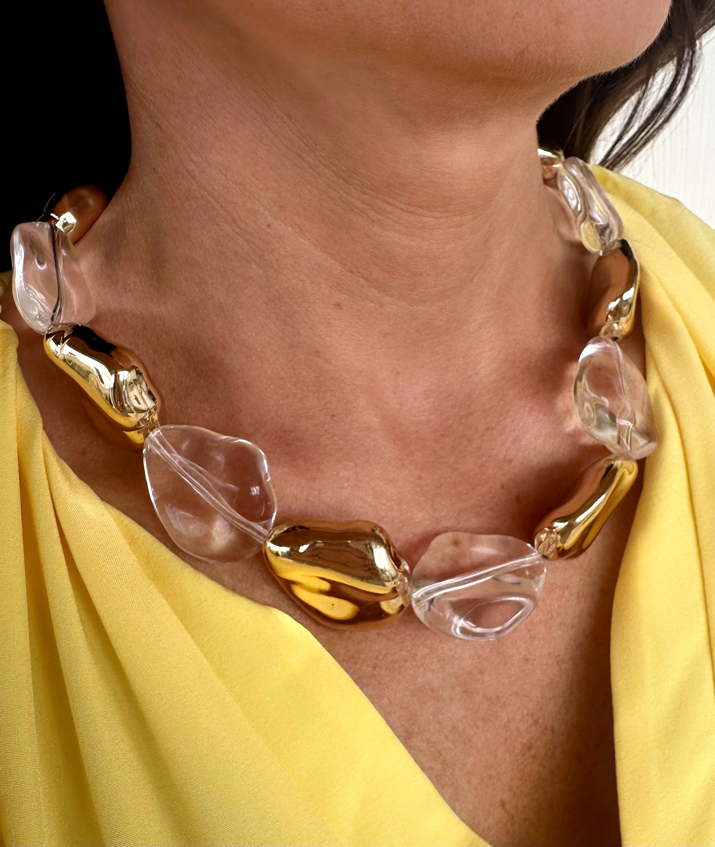 Ice & Geometric Metal Multi Necklace