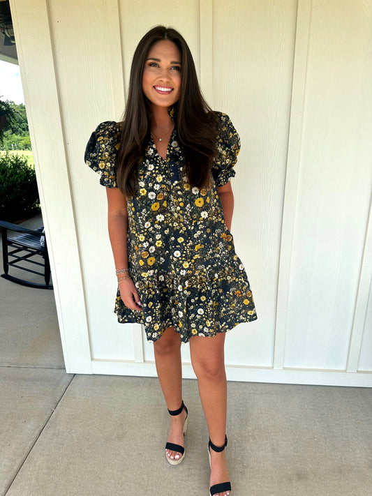Black Flower Dress