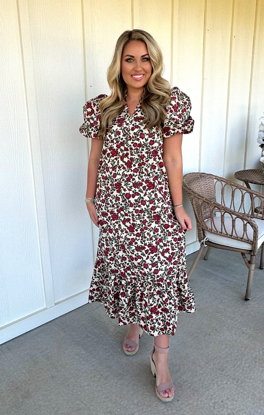 Floral Ruffle Hem Dress