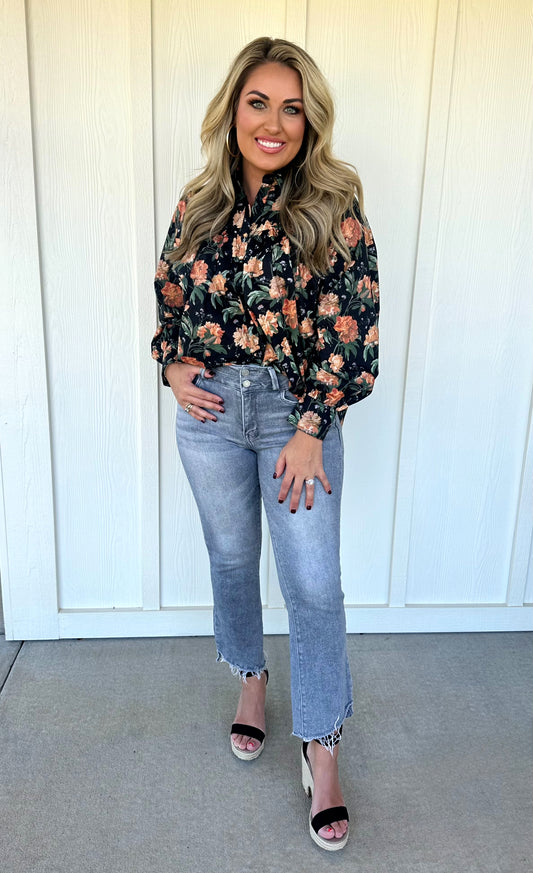 Black Floral Top