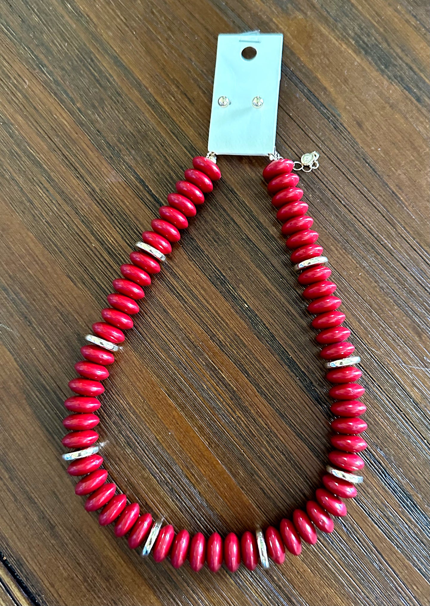 Red/Gold Beaded Necklace