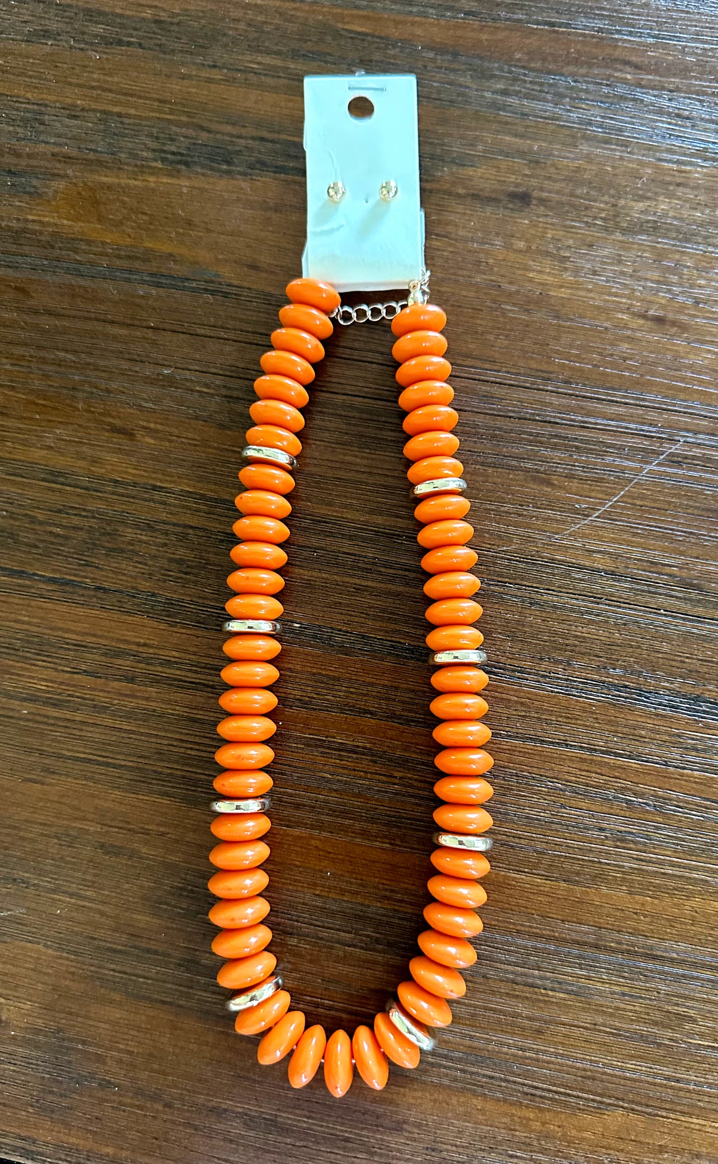 Orange/Gold Beaded Necklace