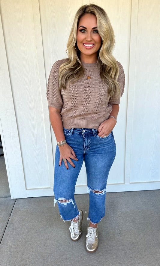 Taupe Sweater Top