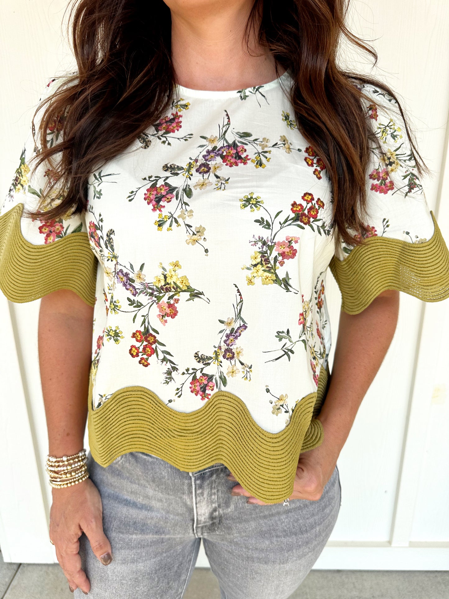 Wavy Floral Top