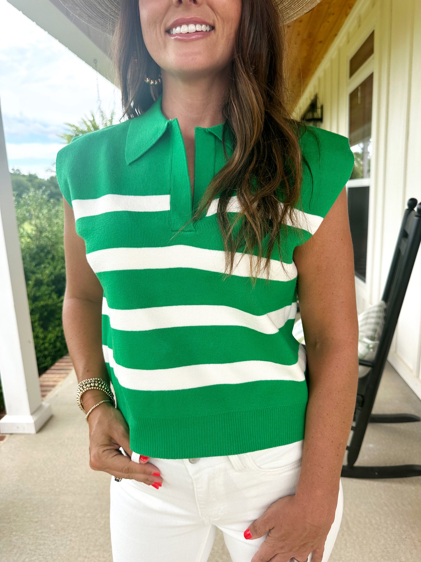 Luca Stripe Polo Top