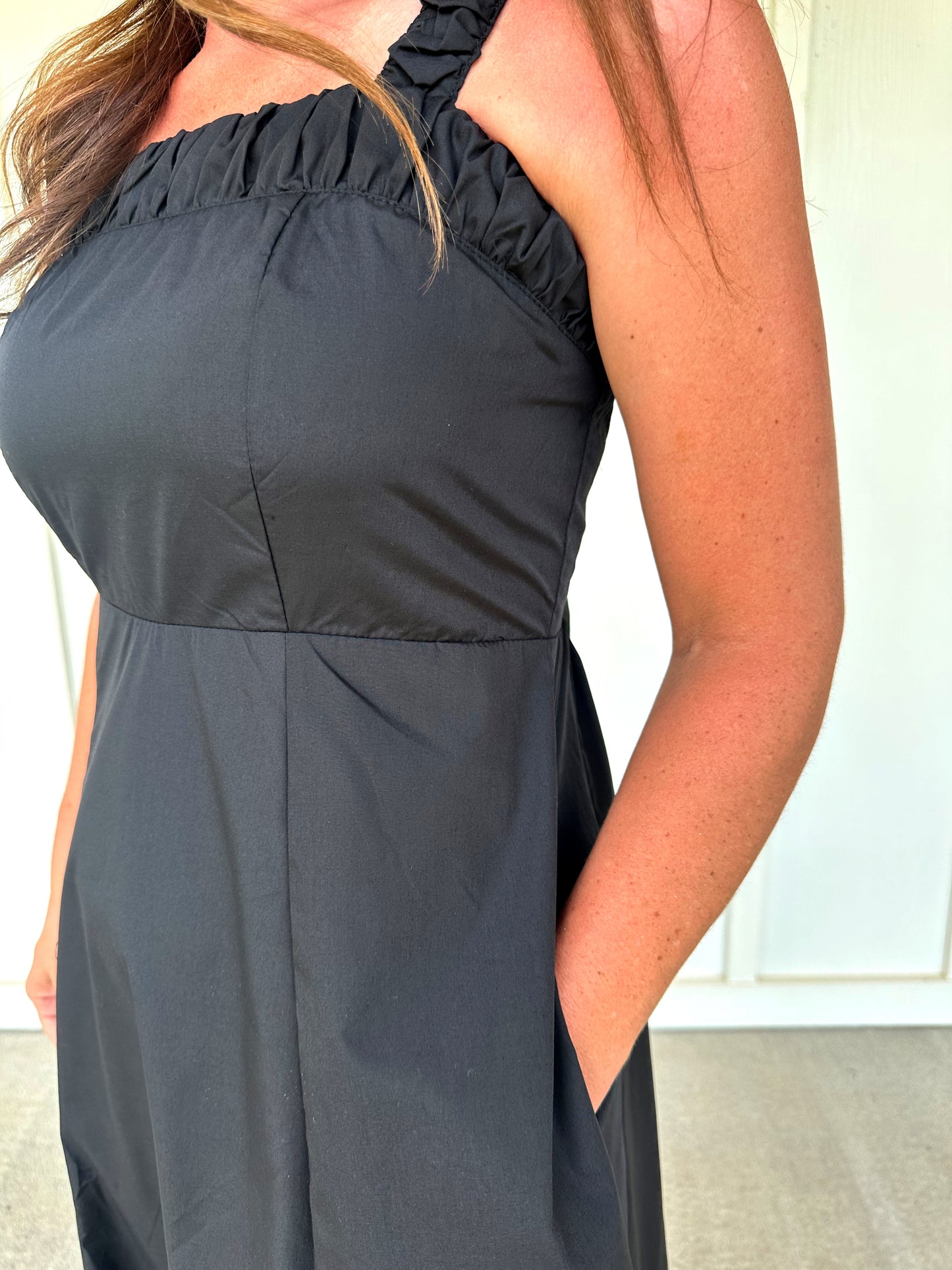 Black Tie Shoulder Midi