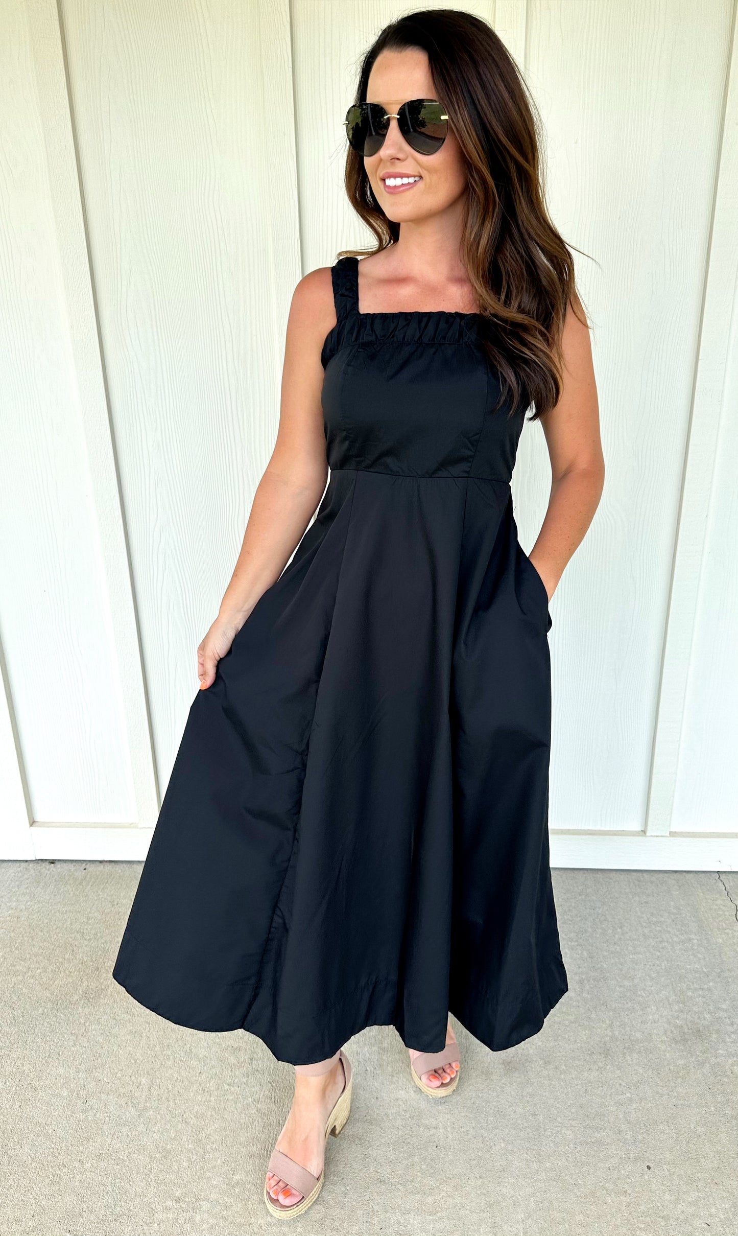 Black Tie Shoulder Midi